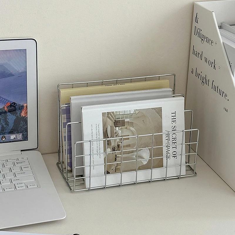 

Ins Minimalist Iron Desktop Storage Rack Organizer Table Organizing Rack Document Book Rack Desk Multi-functional Storage Rack