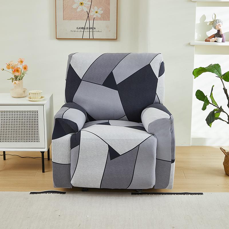 4Pc Printed Stretch Recliner Chair Cover Armchair Slipcovers All-Inclusive Recliner Sofa Cover For Living Room Office Home Decor