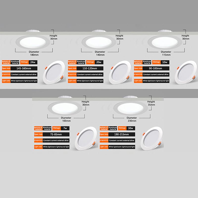 Bevegelsessensor Spot Led Downlight Lamparas 220V Taklys 7/10/20/25/30W Varm/Kald Hvit Panellys For Gang Trappe Depot