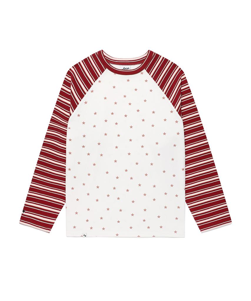 CAVISH Striped Star Raglan Ls Tee White(Cv2Gsft550A)