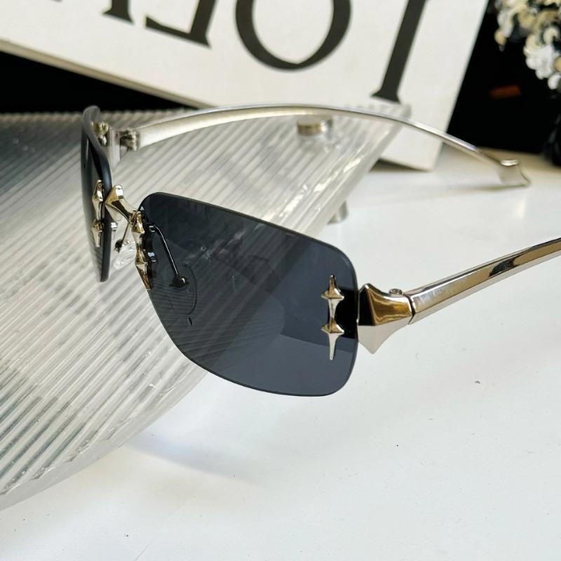 New Women Y2K Vintage Rimless Sunglasses Men Luxury Brand Designer Sun Glasses Punk Popular Hip Hop Rivet Star Shades Glasses