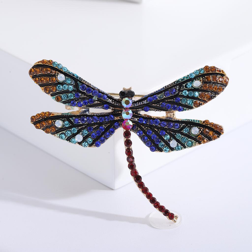 Vintage Rhinestone Dragonfly Brooches for Women Unisex Insect Pins Event Party New Gifts Backpack Decoration Clothes Accessories