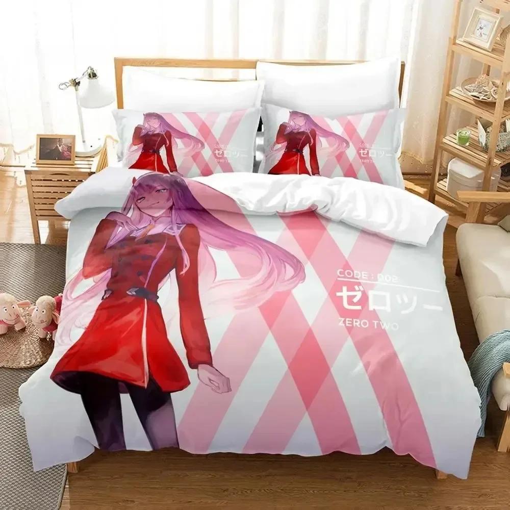 

Comforter Zero Two Bedding Set (Darling In The Franxx) Print Single Twin Full Queen King Size Game Movie Bedroom Decor S Comforter (quilt)-EU Single(135*200cm)3pcs