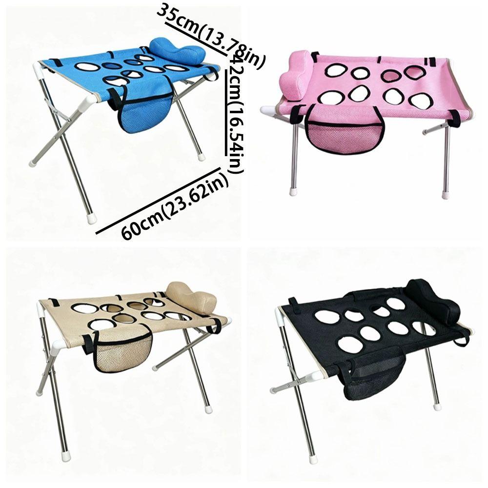 Anti-Tip Folding Pet Grooming Hammock Stainless Steel Frame Cat Nail Trimming Station Household