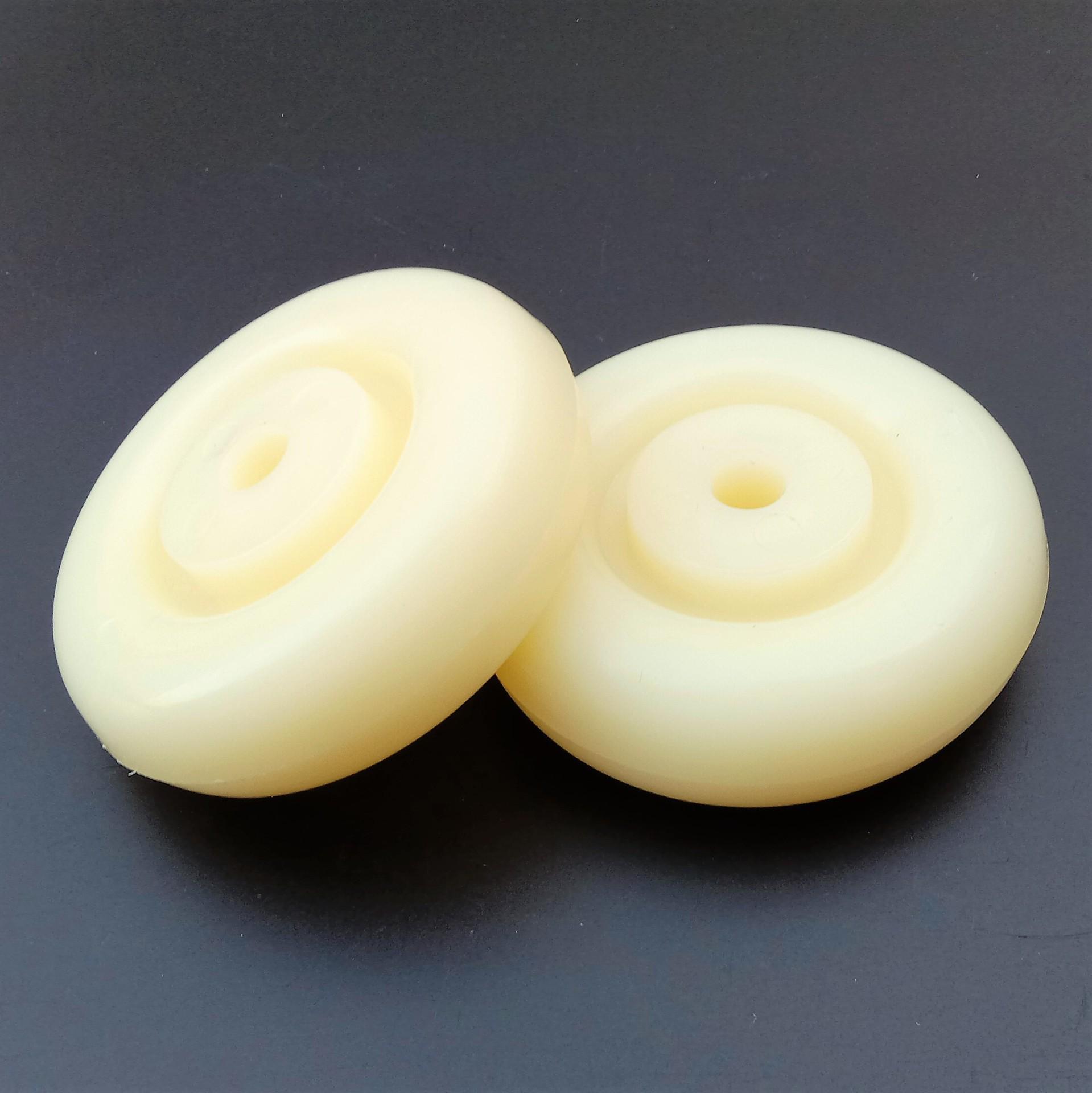 White Lightweight Nylon Swivel Caster Wheel - Wear-resistant, Medium-duty, Perforated Design