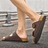 2026 New Men's Casual Leather Slippers Designer Antiskid Beach Sandals Fashion Outdoor Lightweight Slippers Comfy Walking Shoes
