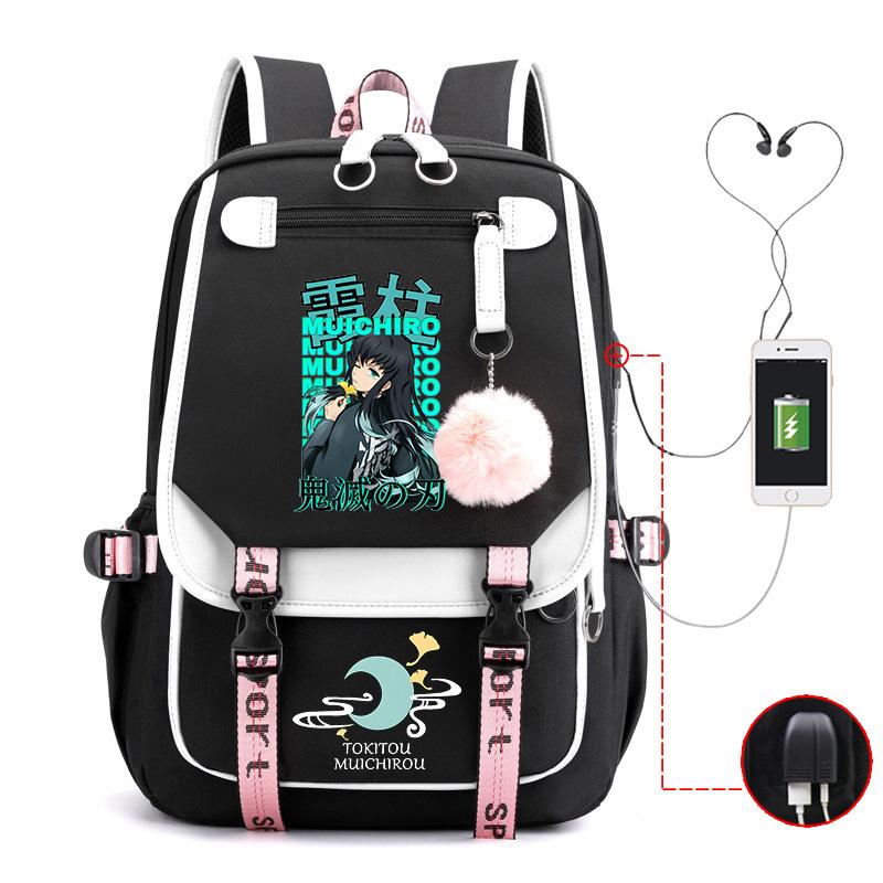 Demon Slayer Ghost Slayer Blade Peripheral Printing Trend Junior High School Students Large Capacity Student School Bag
