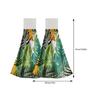 2Pcs Space Saving Hanging Hand Towels Quick Dry Absorbent Leaf Pattern Kitchen Tie Towel Dish Cloth with Hanging Loop