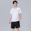 Li Ning Logo Print Round Neck Drop Shoulder Loose Short Sleeve Elastic Waist Shorts Casual Sports Set Men sets AHSU977-2+AAPU225-1