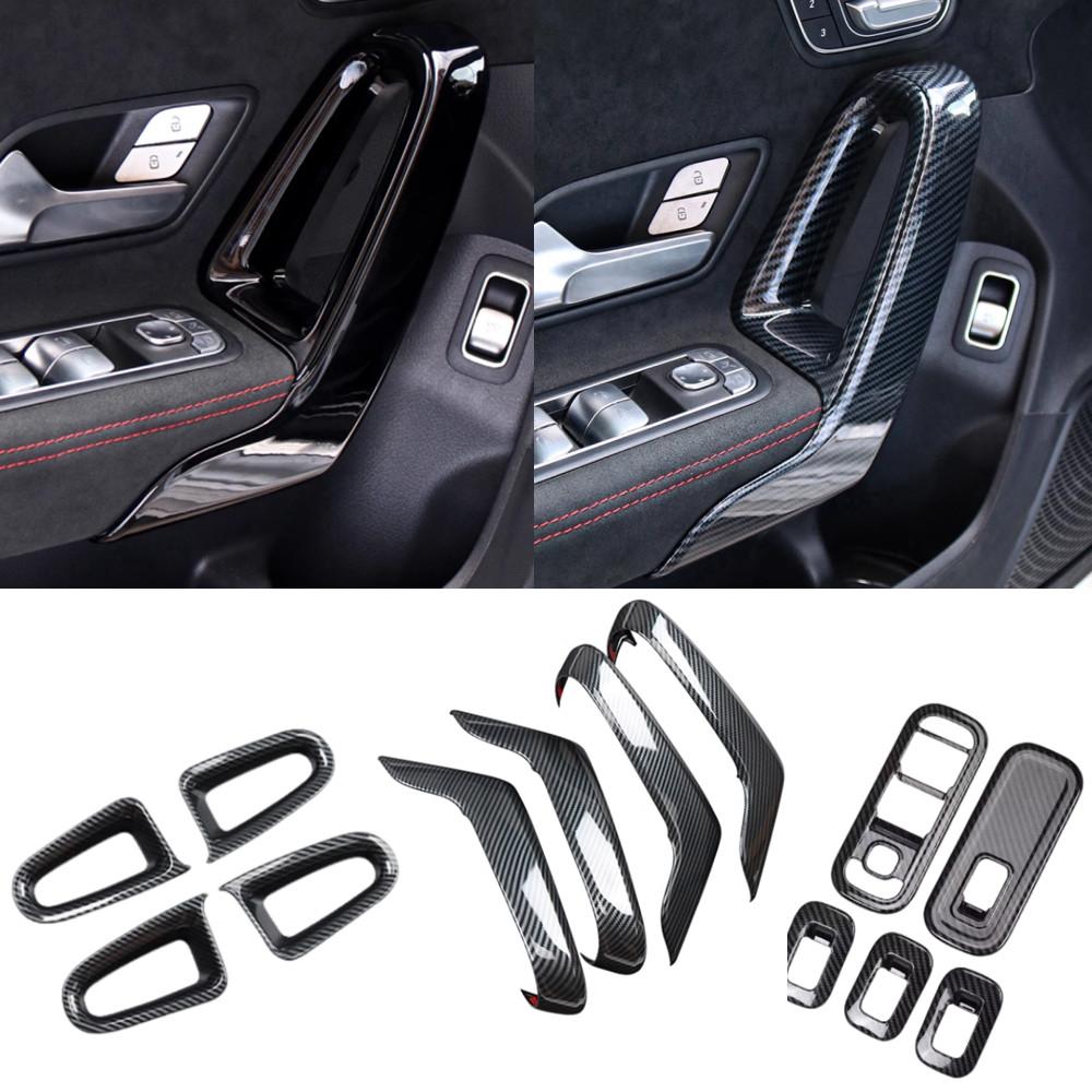 Car Inner Door Armrest Handle Panel Frame Trim Stickers For Mercedes Benz A Class W177 CLA C118 2019-2026 Car Accessory