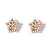 Colorful Zircon & Seed Bead Star Stud Earrings: Unique Cross-Border Christmas Design