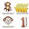 7Pcs Monkey Banana Combination Set Aluminum Film Balloon Jungle Hunting Theme Party Decor Balloon Baby Shower Globos Supplies