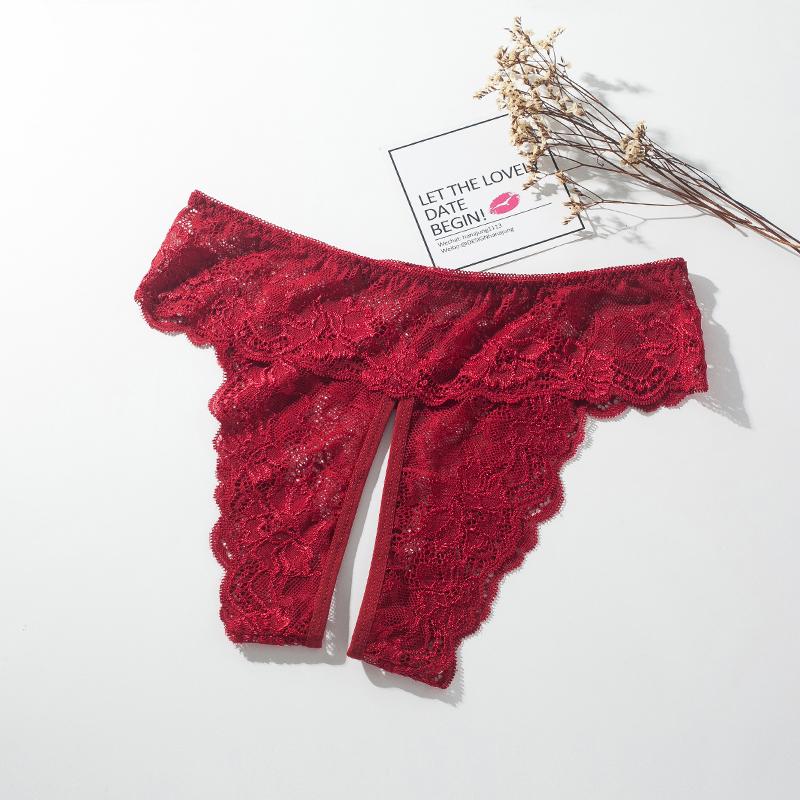 XL XXL 4XL Ladies Transparent Sexy Open Crotch Panties Lace Briefs Women Crotchless Erotic Thong Sexy Lingerie Panties