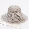 European and American fashion big-brimmed top hat women's lace flower shade mesh hat summer folding beach hat outdoor sun hat