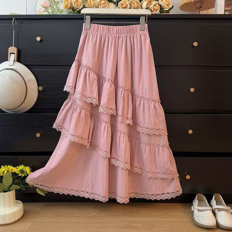 Women's Spring Sweet Multi-Layered Ruffle Skirt - Elastic Waist, Slimming, Versatile