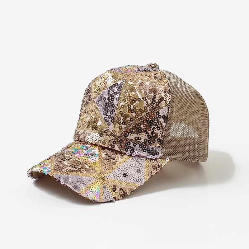 Chapeau casquette de baseball à paillettes pour femmes été maille grand tour de tête casquette chapeau de soleil tendance