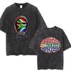 Retro gewaschen Chris Brown Breezy Bowl XX Tour Grafik T-Shirts Herren Hip Hop Mode Freizeit-T-Shirts Unisex Sommer Baumwoll-T-Shirts