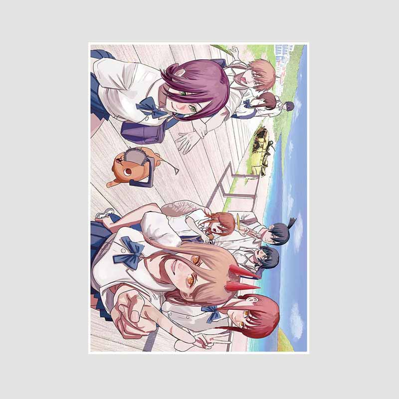 

Японське аніме Chainsaw Man Poster Естетичні ретро білі паперові постери Настінні принти Домашній декор Вітальня Бар Оформлення Художній живопис Подарунки 42x30cm