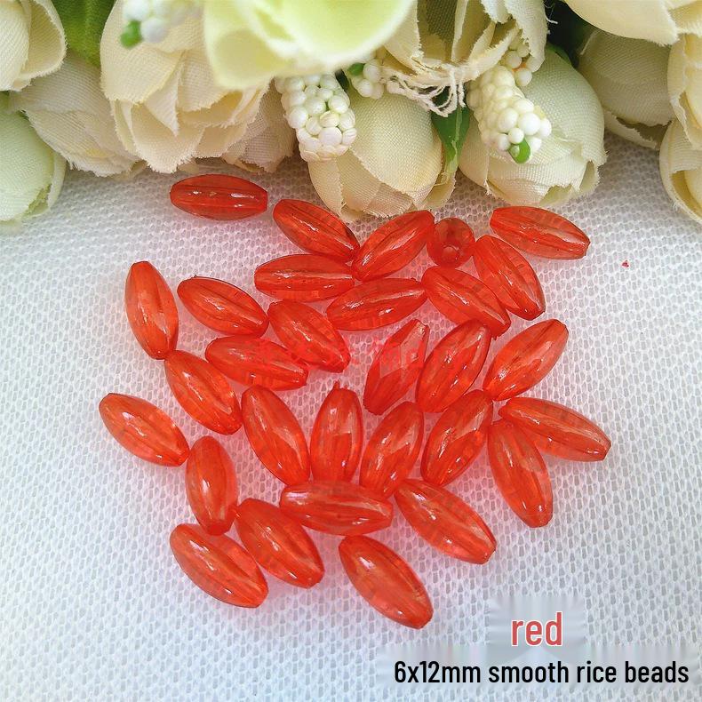 DIY Acrylic Transparent Glossy Rice Beads for Jewelry & Curtain Making