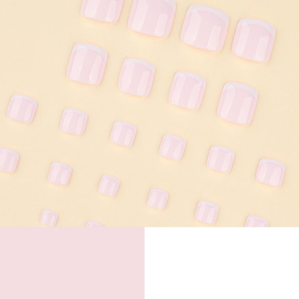 Francuskie białe końcówki do paznokci u stóp transgraniczne: Prosty, nadający się do noszenia design