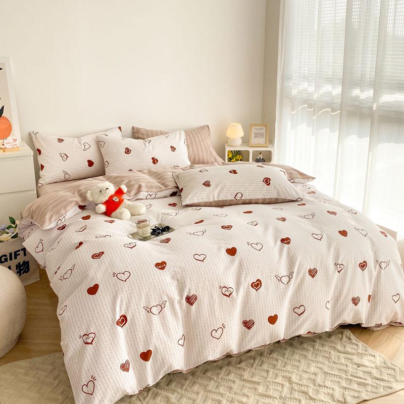 Duvet Cover Comfortable Cotton Quilt Cover AB Double sided Printing Quilt Cover Extra large 220x240 Skin friendly Fabric Quilt