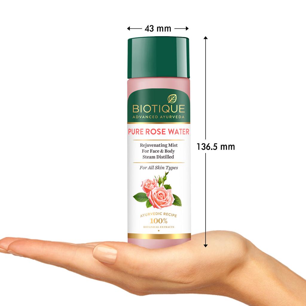 Biotique Bio Rose Pore Tightening Toner 120ml With Himalayan Water For Hydration Glowing Skin All Skin Types