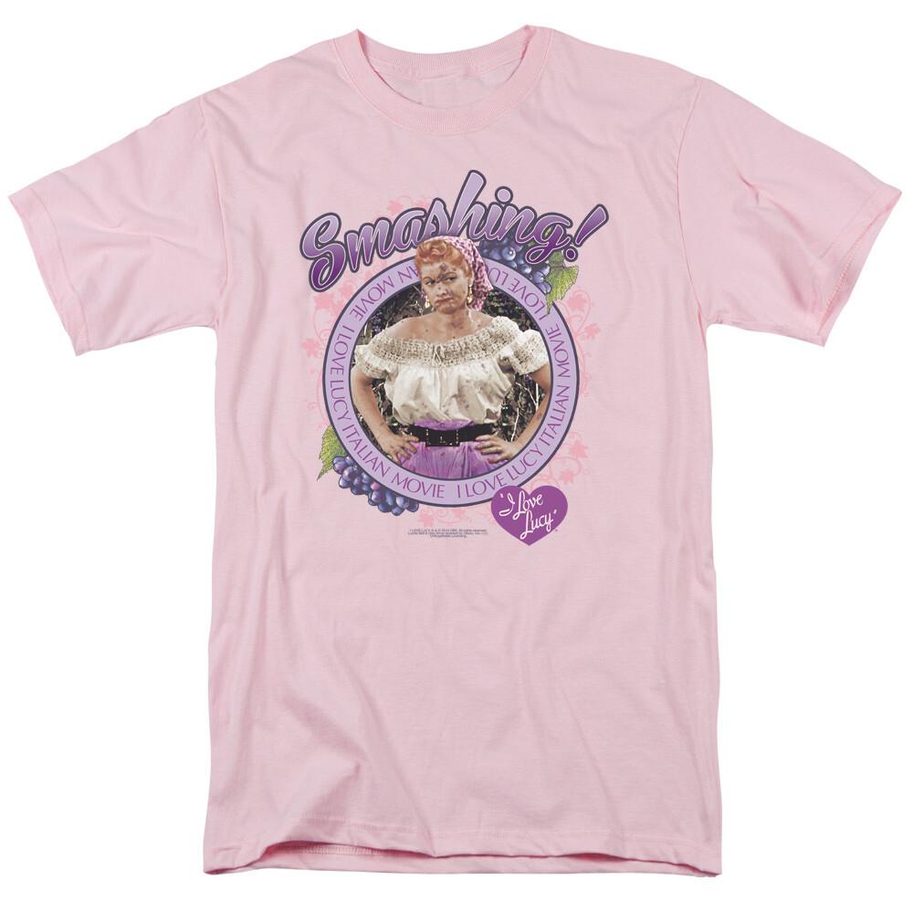 

26 I Love Lucy Smashing Logo T Shirt Lucy Mens Licensed Classic TV Light Pink Unisex T-Shirt XL