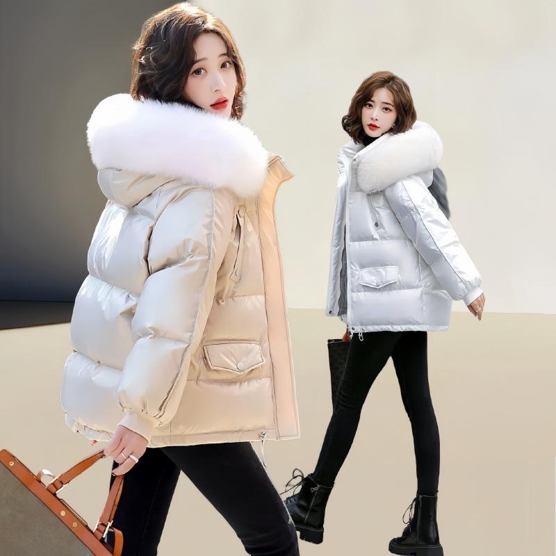 Winter Women's Fashionable Versatile Shiny Loose Warm Coat