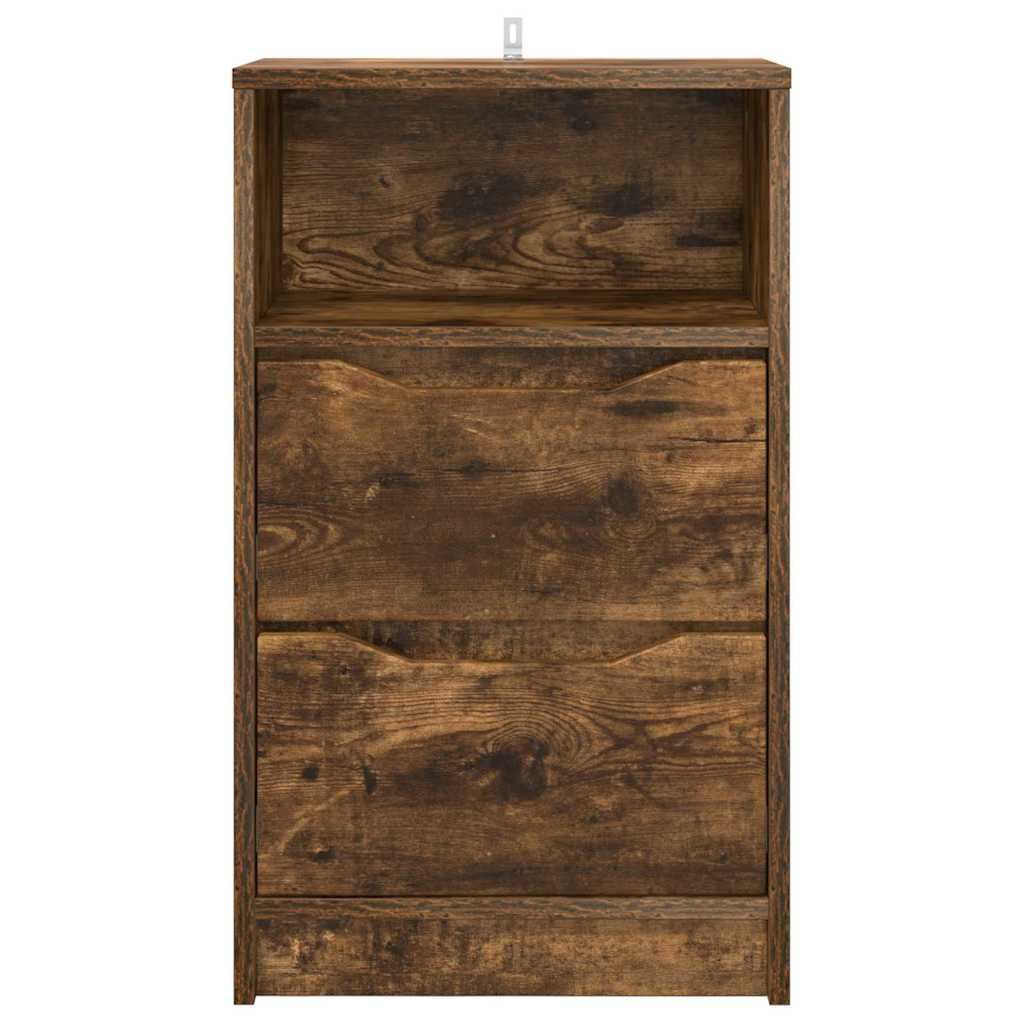 Nightstand Smoked Oak 40 x 30 x 67 cm Wood Based Material