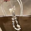 INS Bowknot Suitable Phone Case Chain DIY Pearl Baroque Style Phone Chain CCD Camera Pendant for Girls