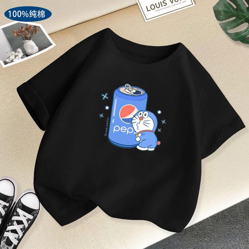 2026 Summer New Style Childrens ShortSleeved Pure Cotton TShirt with Soft Cartoon Patterns Cute Cartoon Boys and Girls Tops