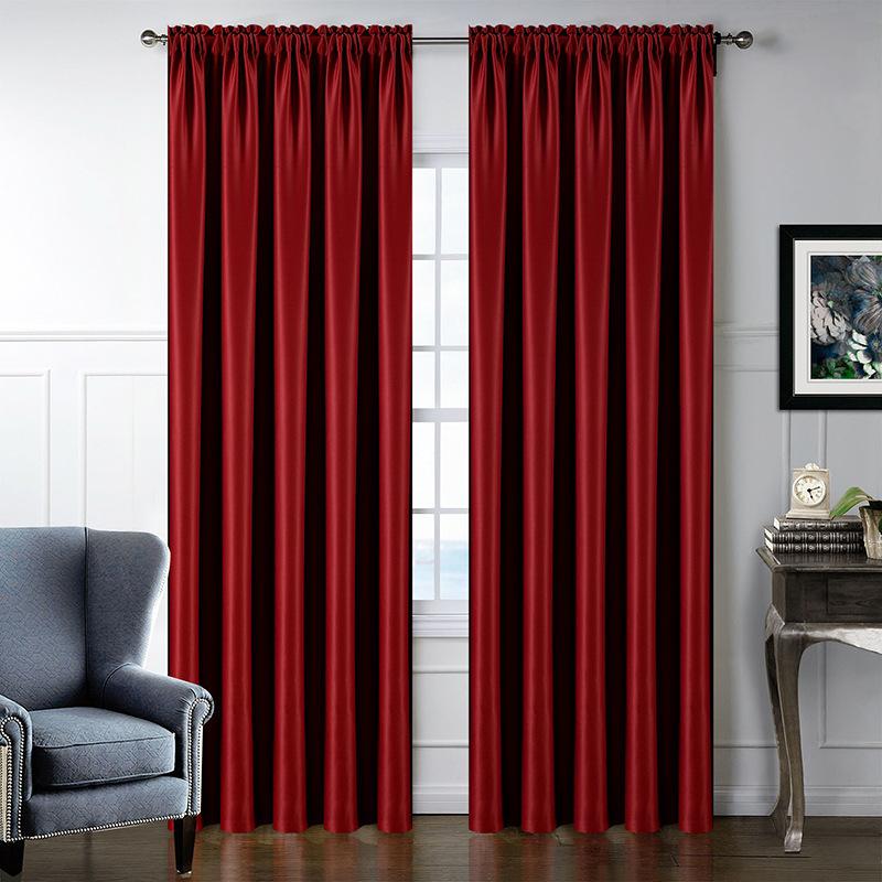 High-Precision Texture Blackout Curtain Cloth Keqiao Curtain Living Room Bedroom Plain Curtain Finished Product