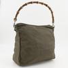 Gucci Bamboo One Belt Shoulder Bag 000.2404.0509 2WAY Khaki Nylon Canvas Women Used