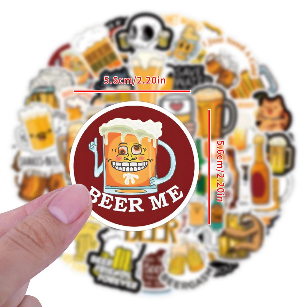 55 Autocollants Créatifs de Bière Graffiti Dessin Animé pour Décoration DIY de Téléphone et Ordinateur