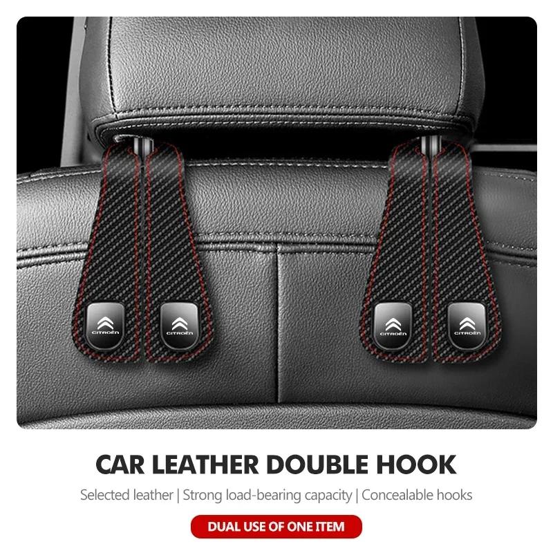 Car Seat Hook Headrest Hanger Two Head Seat Back Organizer Hook For Citroen C5 C1 C2 C6 C4L DS3 DS4 DS5 C-Elysee Grand Berlingo
