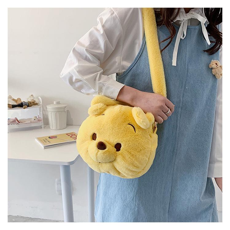 Korean Style Cute Bear Plush Crossbody Handbag for Girls