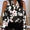 Camicia a maniche lunghe con spalle scoperte e stampa Camicia