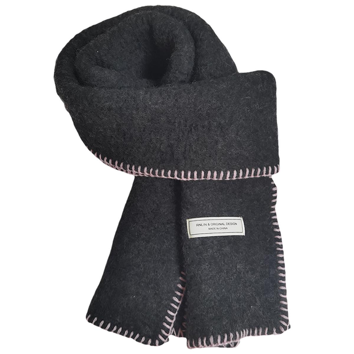 Winter 2024 Women s Wool Blend Knit Scarf - Soft, Warm, Korean Style Fashion, Solid Color, Versatile Neck Warmer.