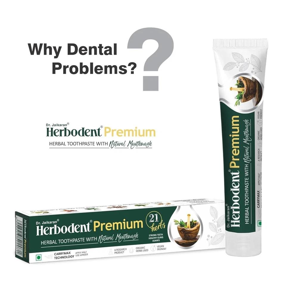 Herbodent Premium Herbal Toothpaste 100gm Unique Blend Of 21 Herbs ( Pack of 6 )