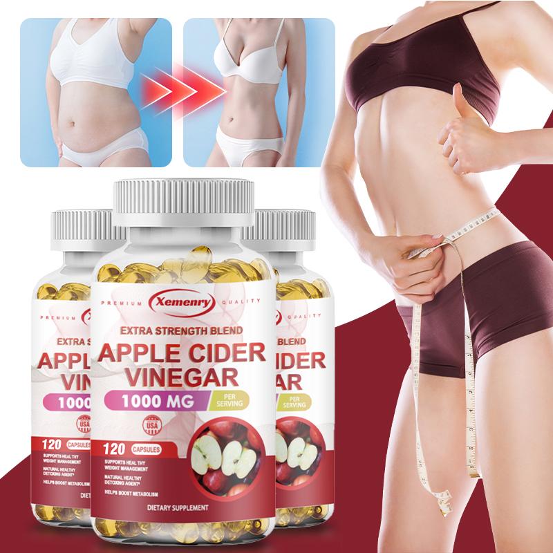 XEMENRY Apple Cider Vinegar Capsules Are Vegan Apple Cider Vinegar Capsules That Help with Healthy Weight Loss, Boost Immunity, and Suppress Appetite.