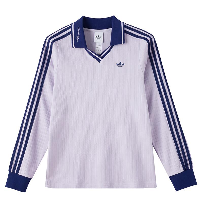 adidas Originals Women s Long Sleeve Polo Shirt Purple KY5733 L