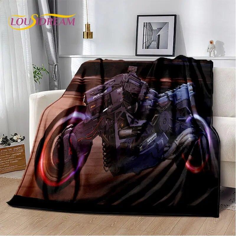 3D Cyberpunk Concept Motorcycle Cartoon Soft Plush Blanket,Flannel Blanket Throw Blanket for Living Room Bedroom Bed Sofa Picnic