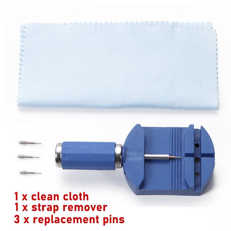 Watch Repair Tool Set Watch Link Band Slit Strap Bracelet Chain Pin Remover Adjuster Tool Kit Clean Cloth Watch Accessories