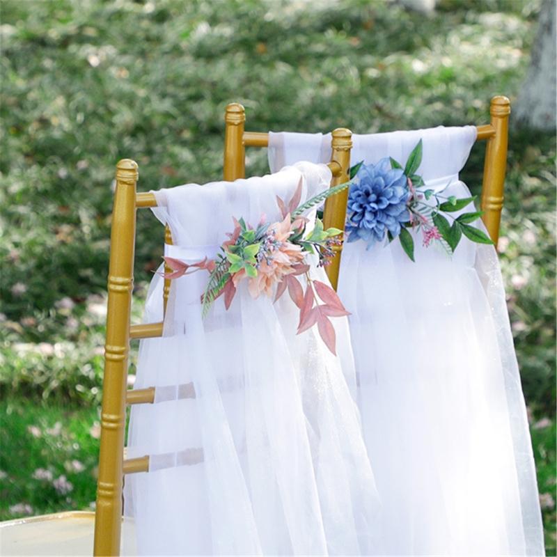 Wedding Chair Back Artificial Flower Arrangement for Wedding Reception Wedding Ceremony Engagement Decors