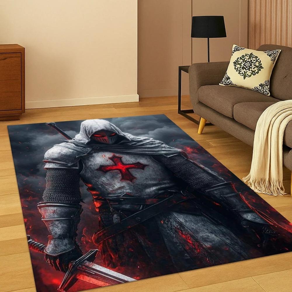 Crusaders Templar Black Knight Carpet Rug Mat for Home Bedroom Living Room Sofa Doormat Kitchen Decor Living Room Decoration