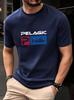 2025 Sommer Neues Atmungsaktives Netz-Sport-T-Shirt - Weiß Kurzarm Rundhals mit Blauem Pelagischen Hai & Logo-Print für das Fitnessstudio