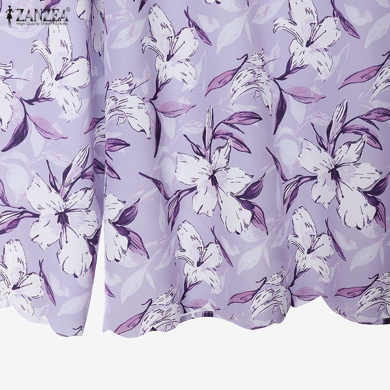 ZANZEA Women Long Sleeve Blouse and Long Skirts Floral Print Two Piece Suit Sets