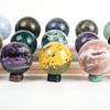 Cross-border Natural Crystal Ball with Multi-Gem Raw Stone Polished for Home Office Feng Shui Decor.
