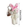 Cartoon Rabbits Toy Keyring Plush Bunnys with Heart Pendant Keychain Animal Charm Key Chain Women Girl Bag Accessories