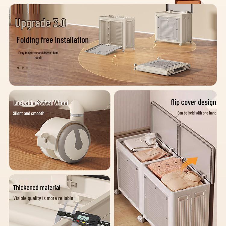 Large Capacity Foldable Clothing Organizer with Wheels